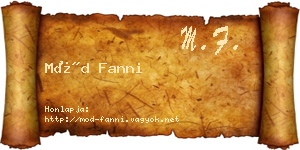 Mód Fanni névjegykártya