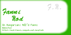 fanni mod business card